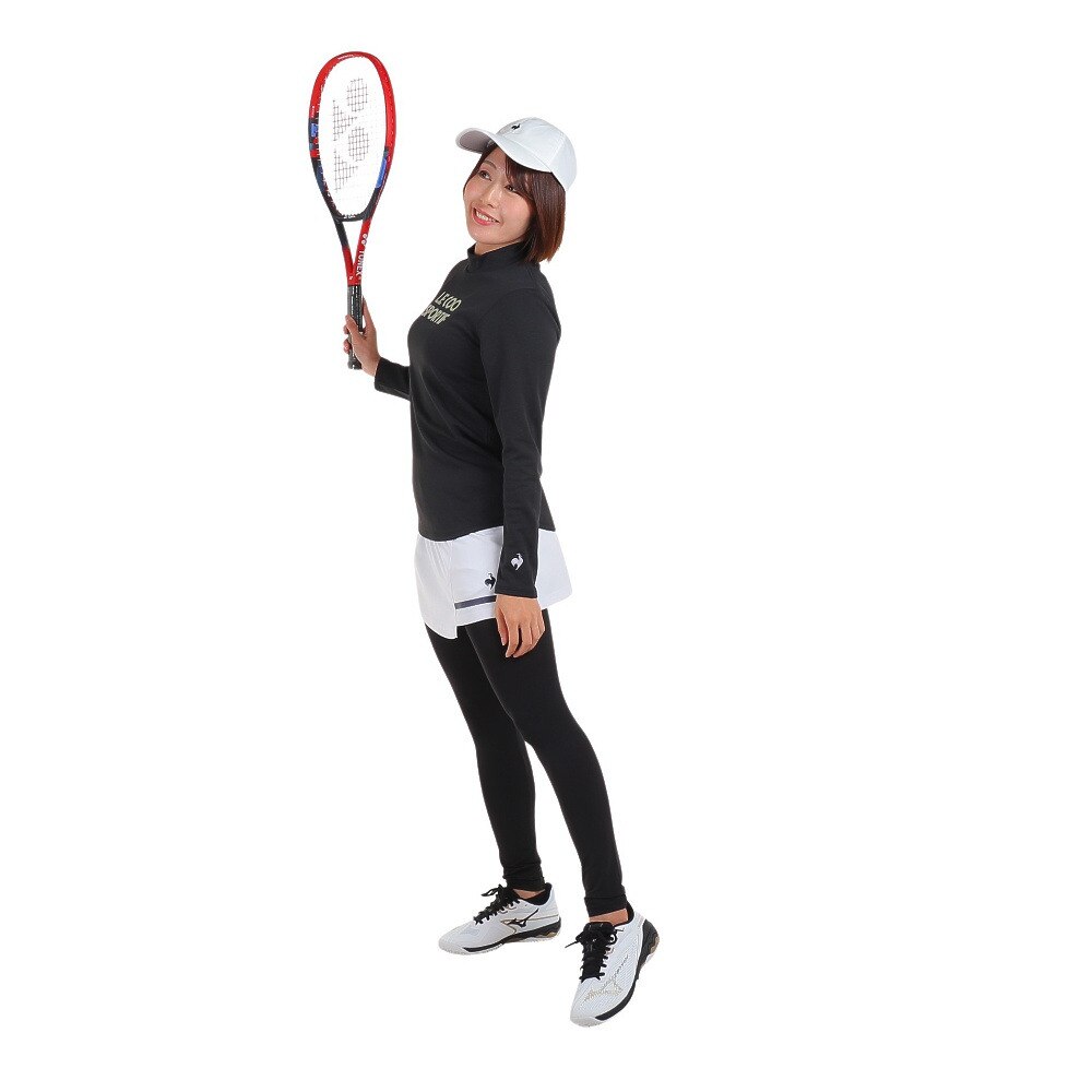 ルコックスポルティフ（lecoqsportif）（レディース）テニスウェア レディース 長袖モックネックプラクティスシャツ QTWWJB03 BK