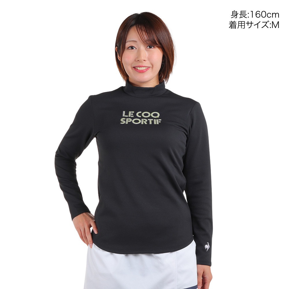 ルコックスポルティフ（lecoqsportif）（レディース）テニスウェア レディース 長袖モックネックプラクティスシャツ QTWWJB03 BK