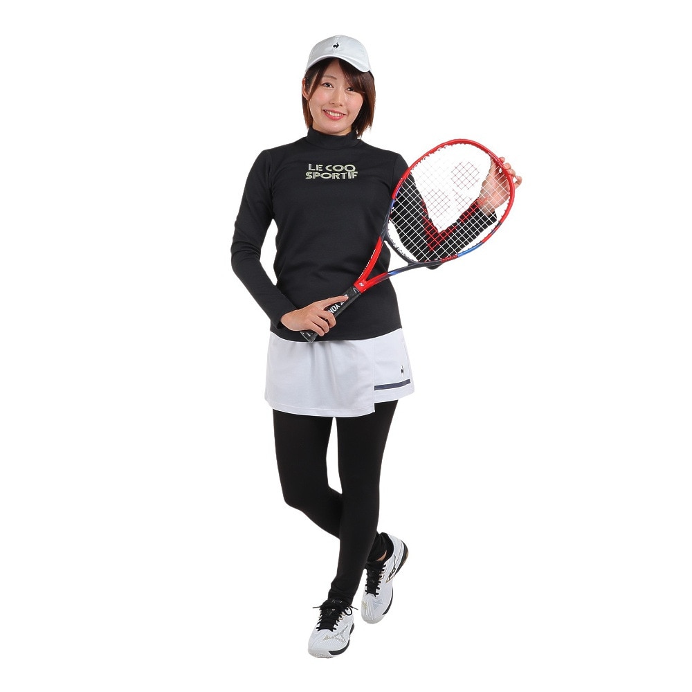 ルコックスポルティフ（lecoqsportif）（レディース）テニスウェア レディース 長袖モックネックプラクティスシャツ QTWWJB03 BK