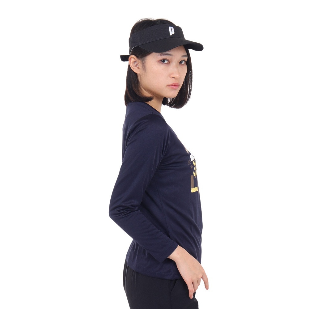 プリンス（PRINCE）（レディース）テニスウェア レディース 長袖Tシャツ WF3084 127 NVY 速乾