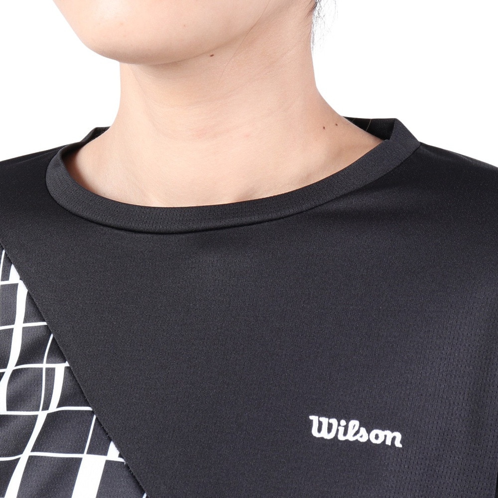 ウイルソン（Wilson）（レディース）テニスウェア レディース クルーネック長袖Tシャツ 443255-BK