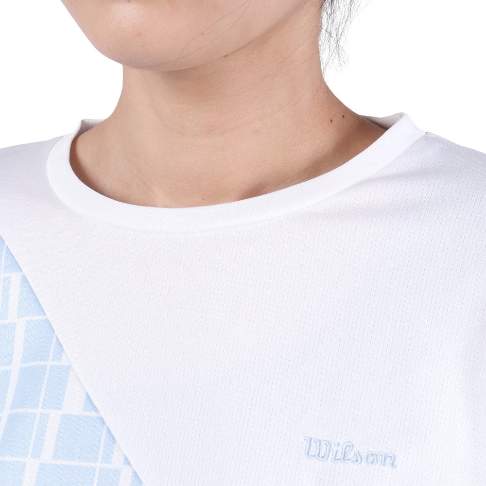 ウイルソン（Wilson）（レディース）テニスウェア レディース クルーネック長袖Tシャツ 443255-WT 速乾 UVカット