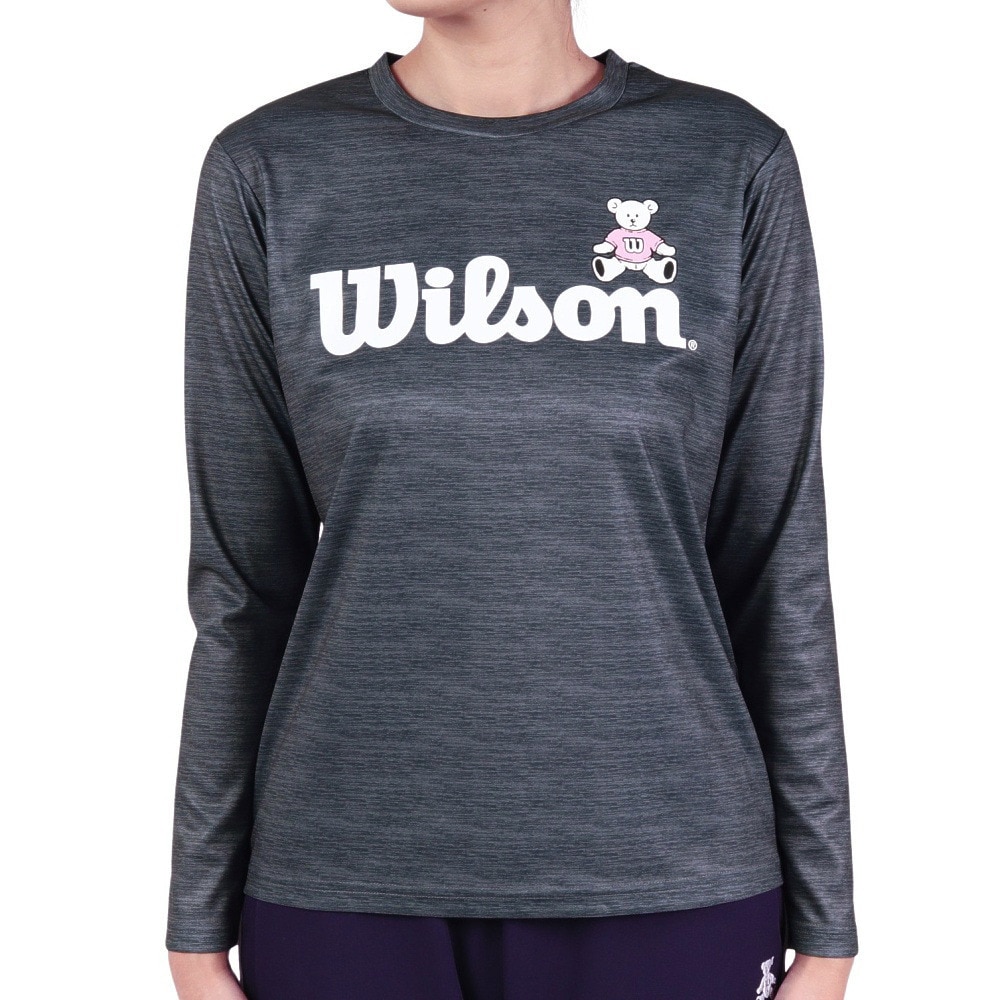 ウイルソン（Wilson）（レディース）テニスウェア ビッグロゴ ドライ 長袖Tシャツ 443261-MBK