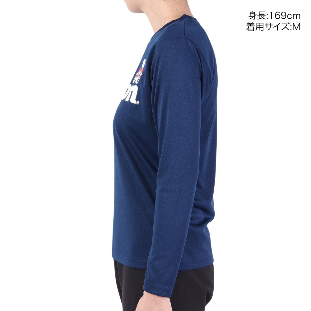 ウイルソン（Wilson）（レディース）テニスウェア レディース ビッグロゴ ドライ長袖Tシャツ 443261-NV 速乾 UVカット