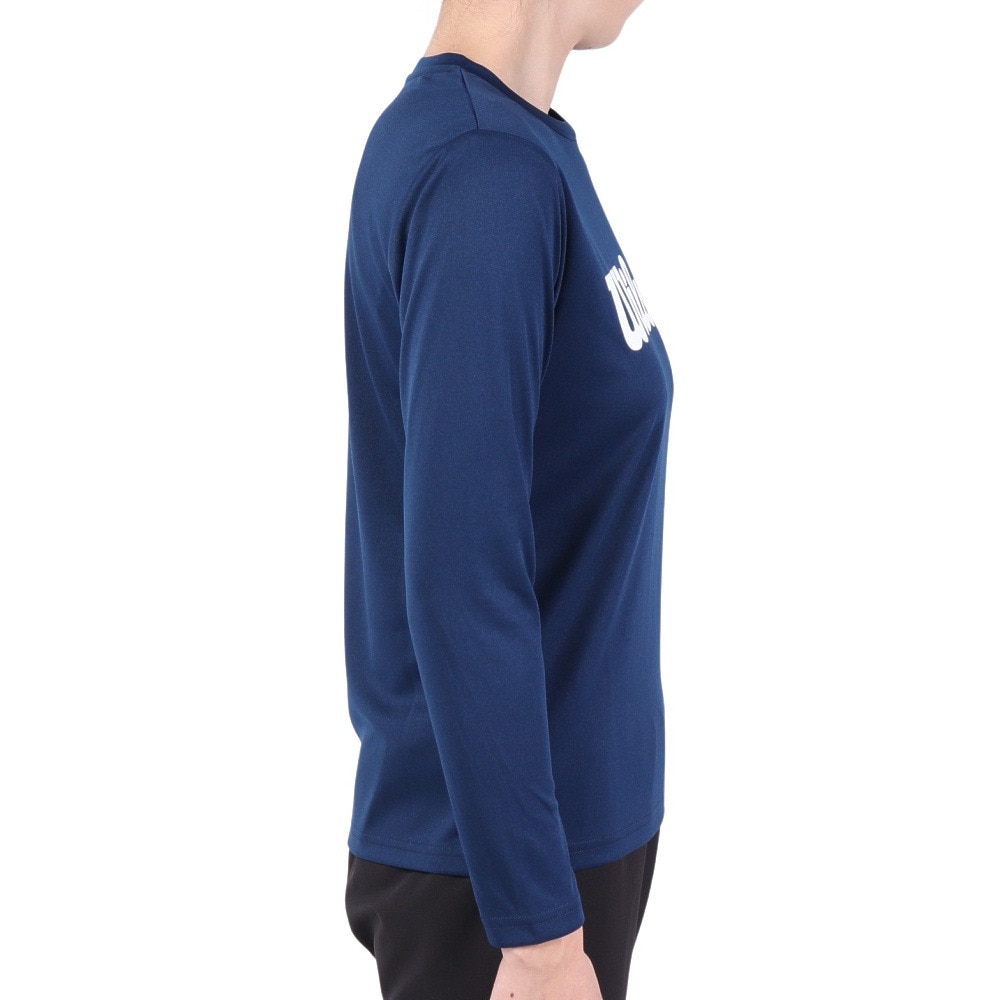 ウイルソン（Wilson）（レディース）テニスウェア レディース ビッグロゴ ドライ長袖Tシャツ 443261-NV 速乾 UVカット