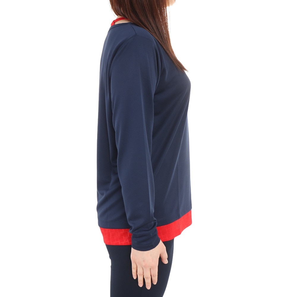 フィラ（FILA）（レディース）テニスウェア レディース 長袖エンボス フェイクTシャツ FL6748-20 速乾