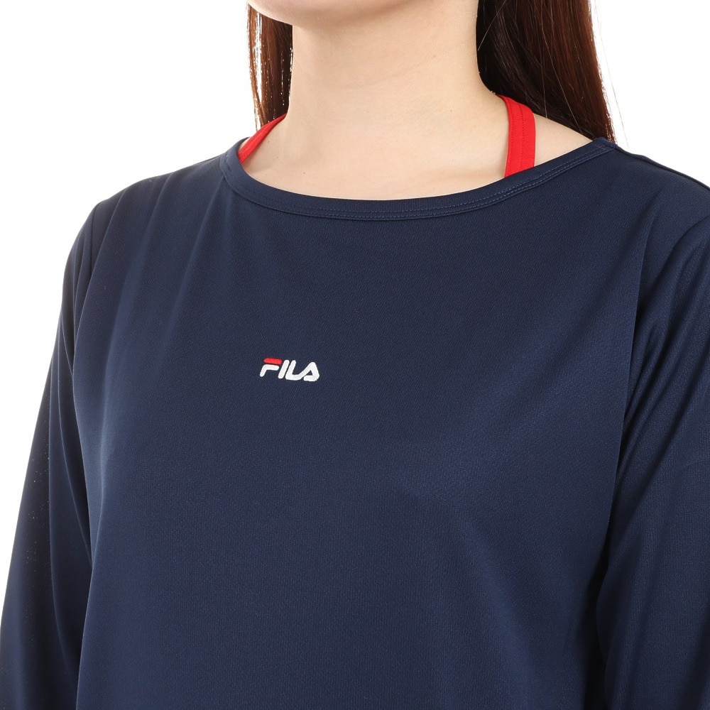 フィラ（FILA）（レディース）テニスウェア レディース 長袖エンボス フェイクTシャツ FL6748-20 速乾