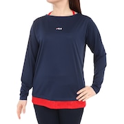 (レディース)テニスウェア レディース 長袖エンボス フェイクTシャツ FL6748