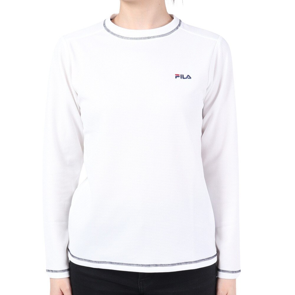フィラ（FILA）（レディース）テニスウェア レディース 長袖ワンポイントシャツ FL6757-01