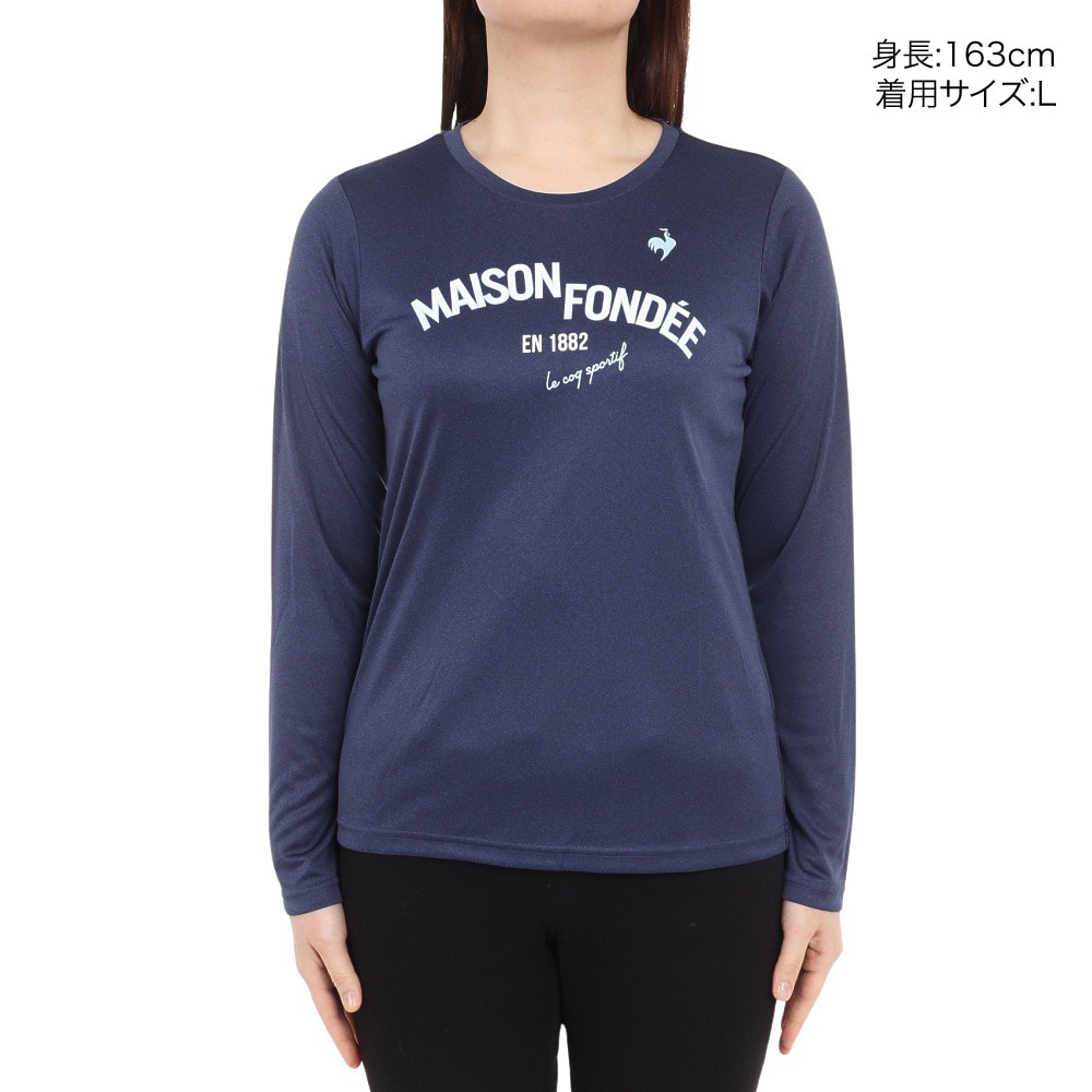 ルコックスポルティフ（lecoqsportif）（レディース）テニスウェア レディース クプラクティス長袖シャツ QTWVJB90 NV 速乾