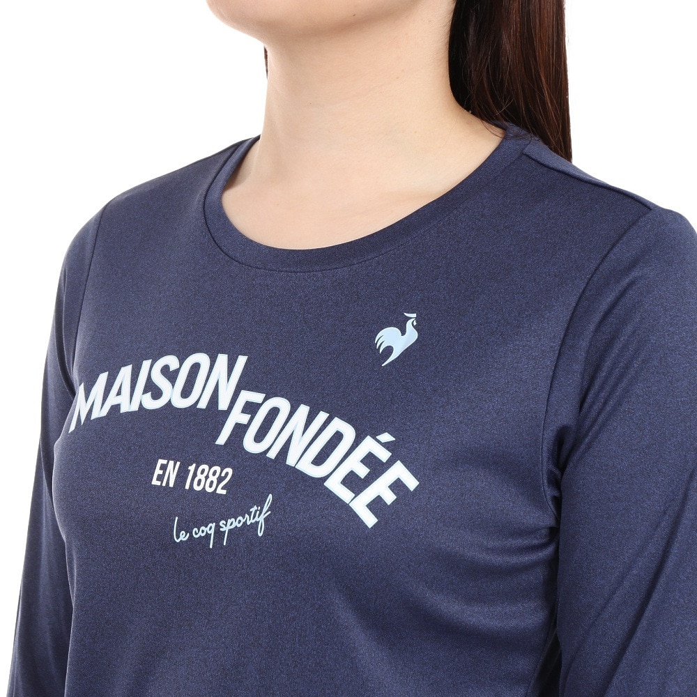 ルコックスポルティフ（lecoqsportif）（レディース）テニスウェア レディース クプラクティス長袖シャツ QTWVJB90 NV 速乾