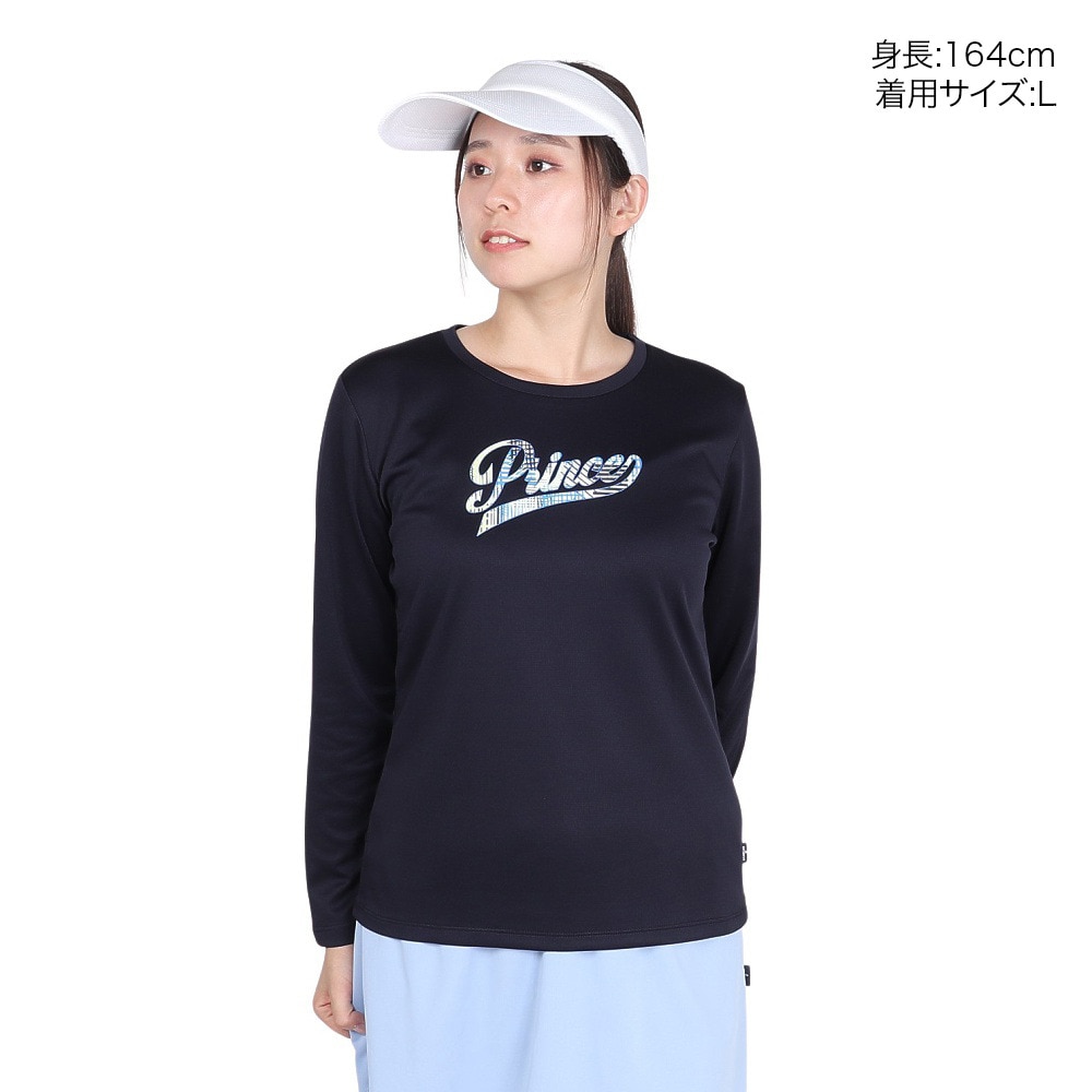 プリンス（PRINCE）（レディース）テニスウェア レディース ロングスリーブシャツ 吸水速乾 UPF50 リサイクル WF4092 127  NVY