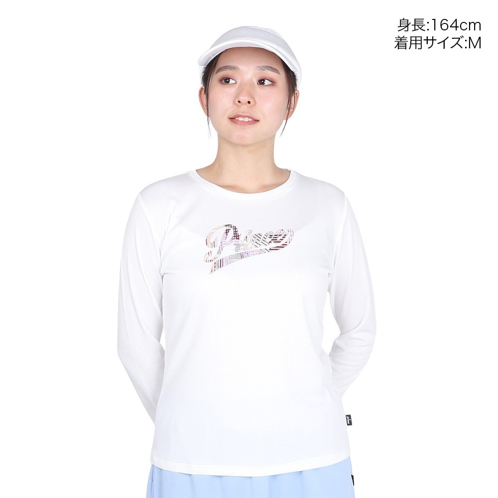 プリンス（PRINCE）（レディース）テニスウェア レディース ロングスリーブシャツ 吸水速乾 UPF50 リサイクル WF4092 146 WHT