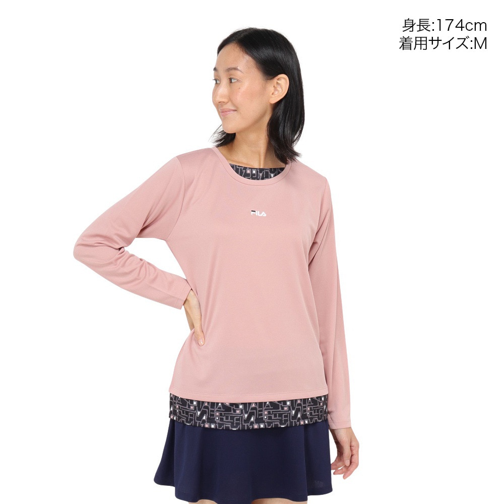フィラ（FILA）（レディース）テニスウェア ロングスリーブ フェイク Tシャツ FL7006-19