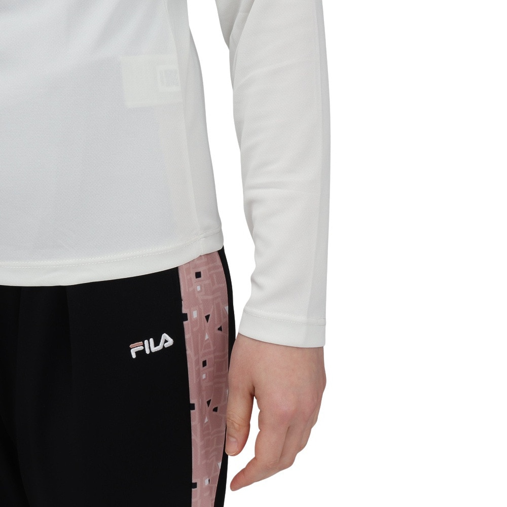 フィラ（FILA）（レディース）テニスウェア ロゴプリント バックホールメッシュ ロングスリーブTシャツ VL2954-02