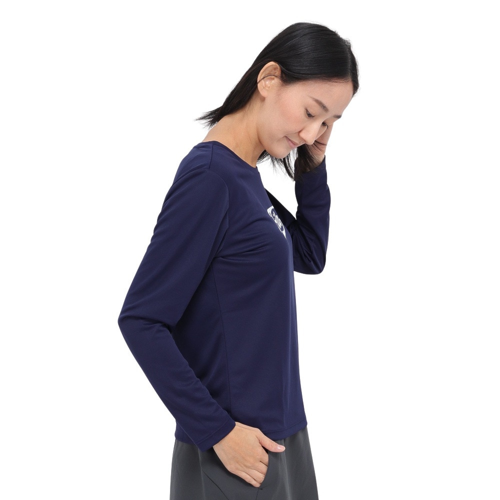 フィラ（FILA）（レディース）テニスウェア ロゴプリント バックホールメッシュ ロングスリーブTシャツ VL2954-20