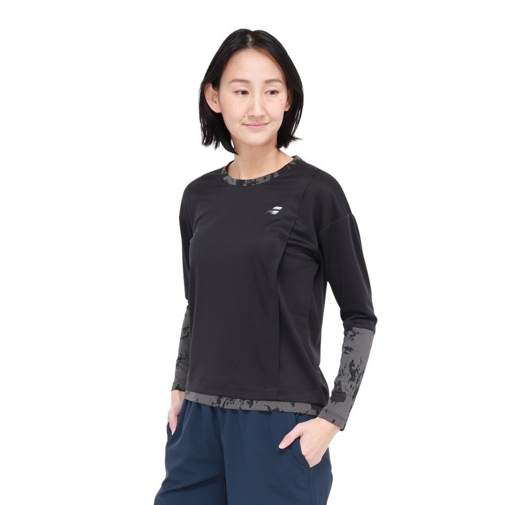 バボラLセットアップ バボラ（BABOLAT）（レディース）テニスウェア PLAY 長袖Tシャツ