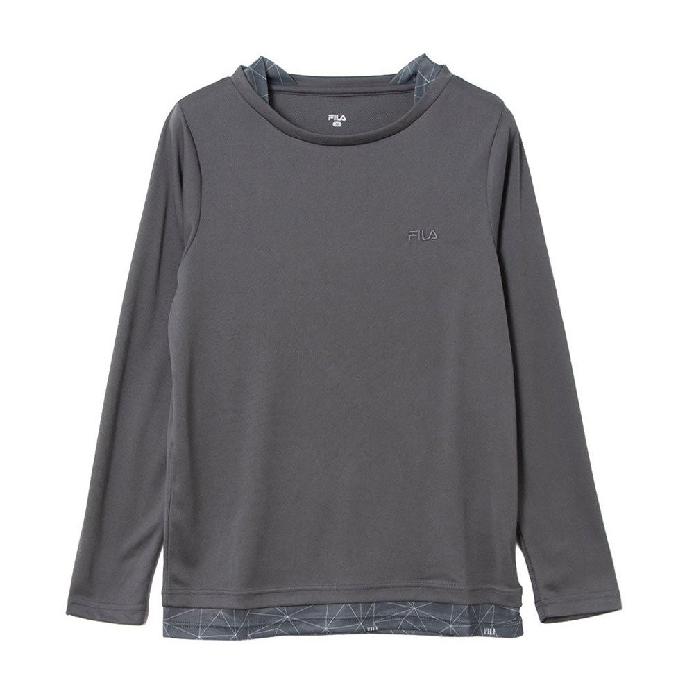 FILA テニスウェア Sサイズ グレー/ブラック フィラ（FILA）（レディース）テニスウェア レディース 長袖フェイクT