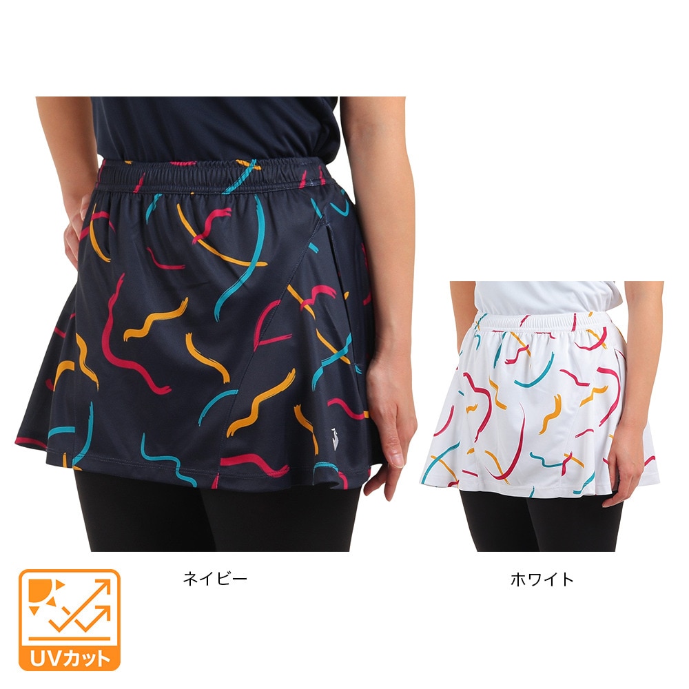 ルコックスポルティフ（lecoqsportif）（レディース）テニスウェア グラフィックゲームスコート QTWWJE01 NV UVカット