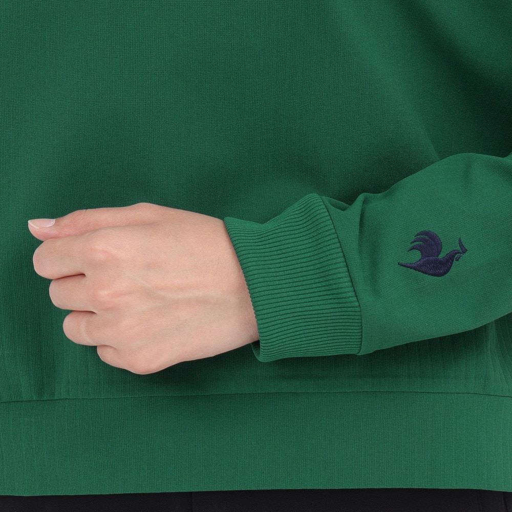 ルコックスポルティフ（lecoqsportif）（レディース）テニスウェア LCSプリュームリブクロス クルーネック スウェット LT4FSW41L GR00