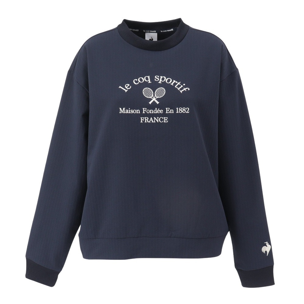 ルコックスポルティフ（lecoqsportif）（レディース）テニスウェア LCSプリューム リブクロスクルーネック スウェット LT4FSW41L NV00