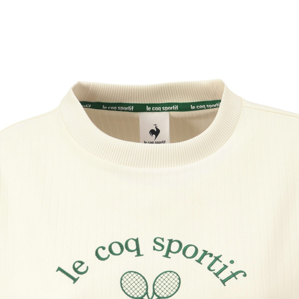 ルコックスポルティフ（lecoqsportif）（レディース）テニスウェア LCSプリューム リブクロス クルーネックスウェット LT4FSW41L WH01