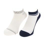 ウィッテム（HUITIEME）（レディース）テニス レディース 2足組 ソックス ストライプ HU20S25LS733108LGRY 吸汗速乾/抗菌防臭 靴下