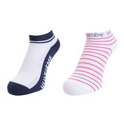 ウィッテム（HUITIEME）（レディース）テニス ソックス 2足組 BORDER HU20S25LS733107WHPK