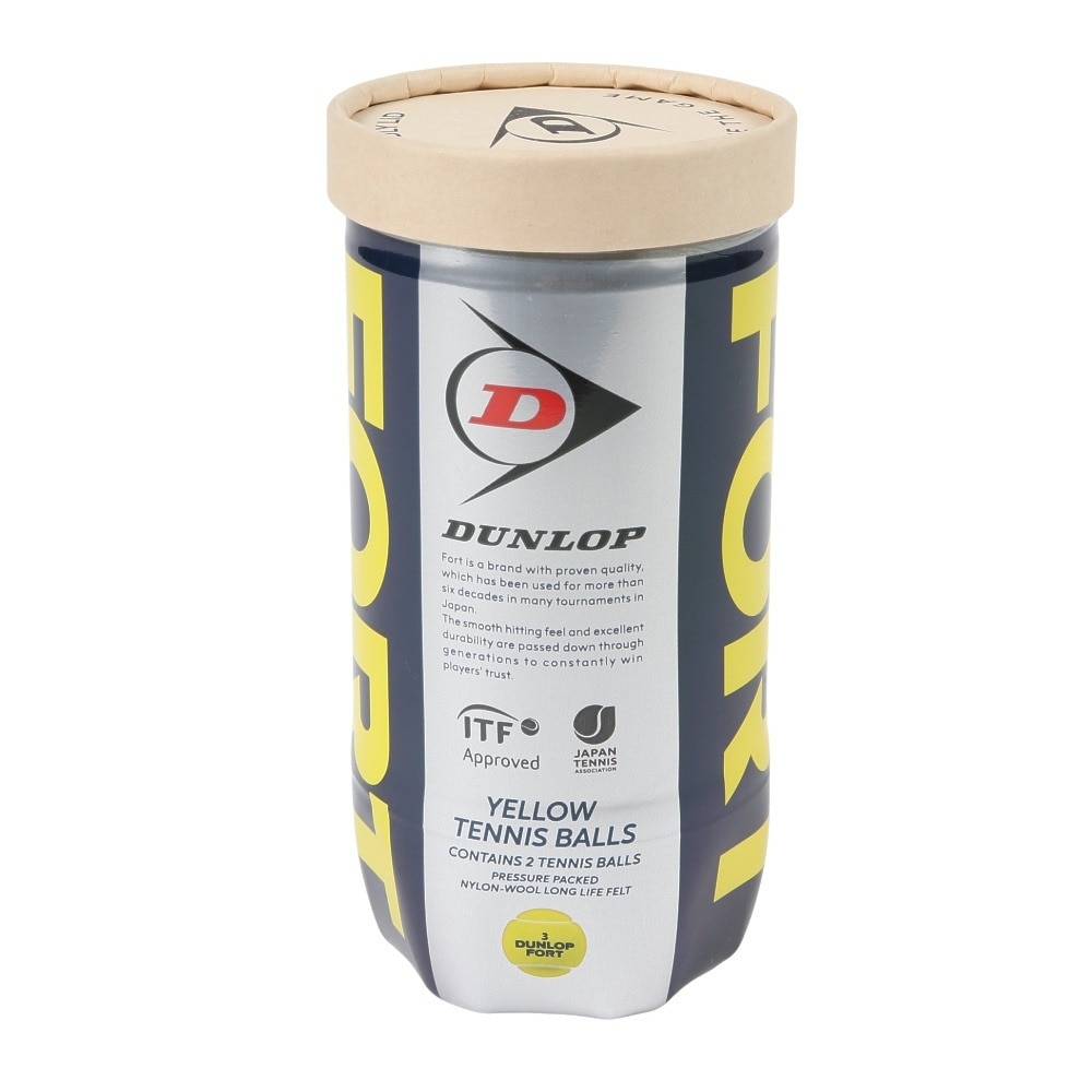 ダンロップ（DUNLOP）（メンズ、レディース、キッズ）フォート 缶 2球入り1箱 (30缶/60球) DFORTFYL2TIN フォート缶 イエロー セット