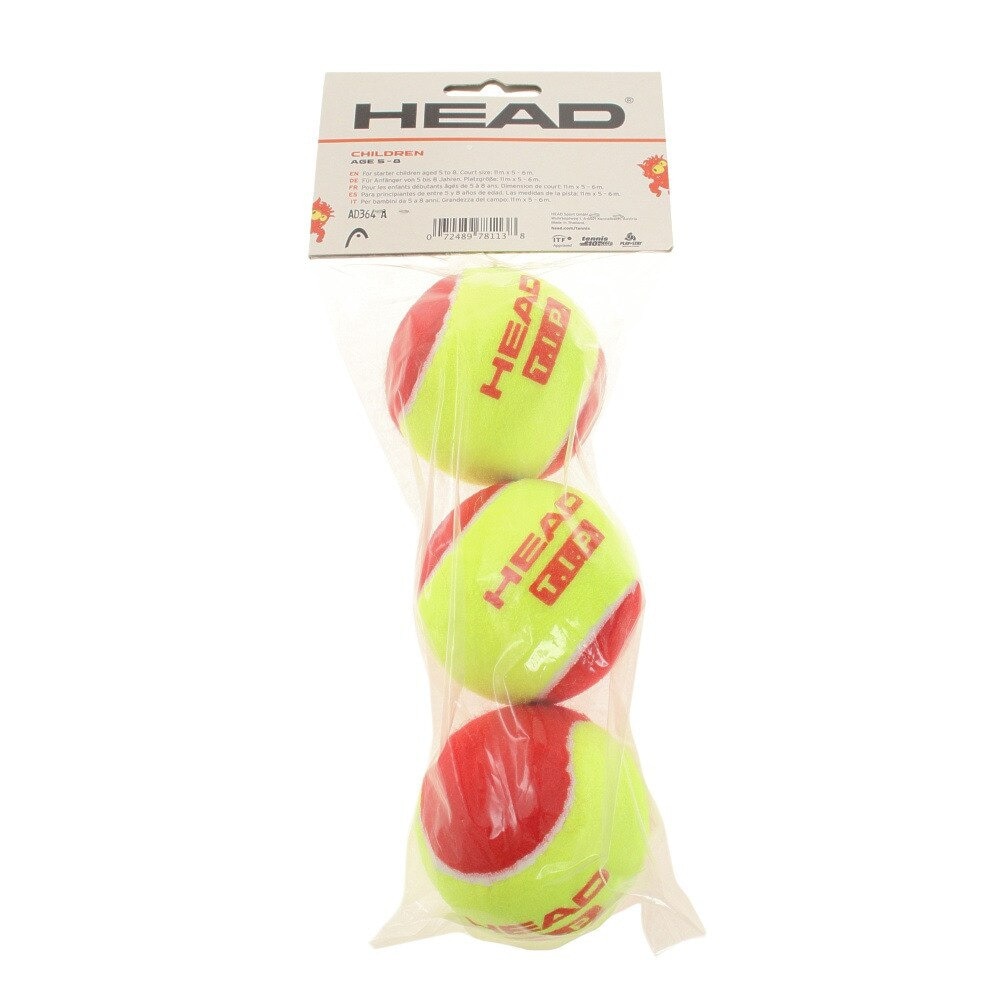 ヘッド（HEAD）（キッズ）ジュニア テニスボール T.I.P. RED-3 BALL SINGLE CAN 578113