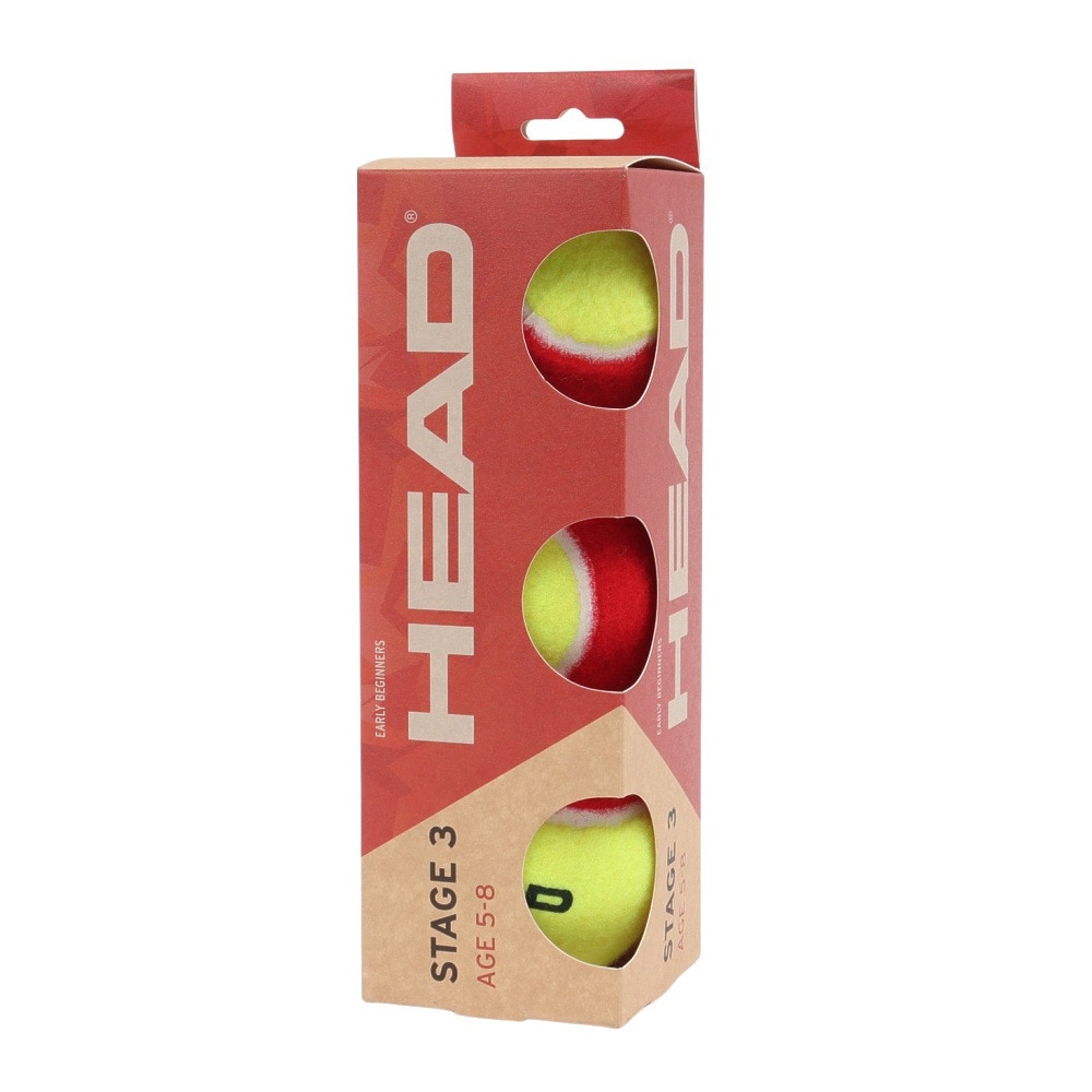 ヘッド（HEAD）（キッズ）ジュニア テニスボール 3球入り STAGE 3 RED 578433