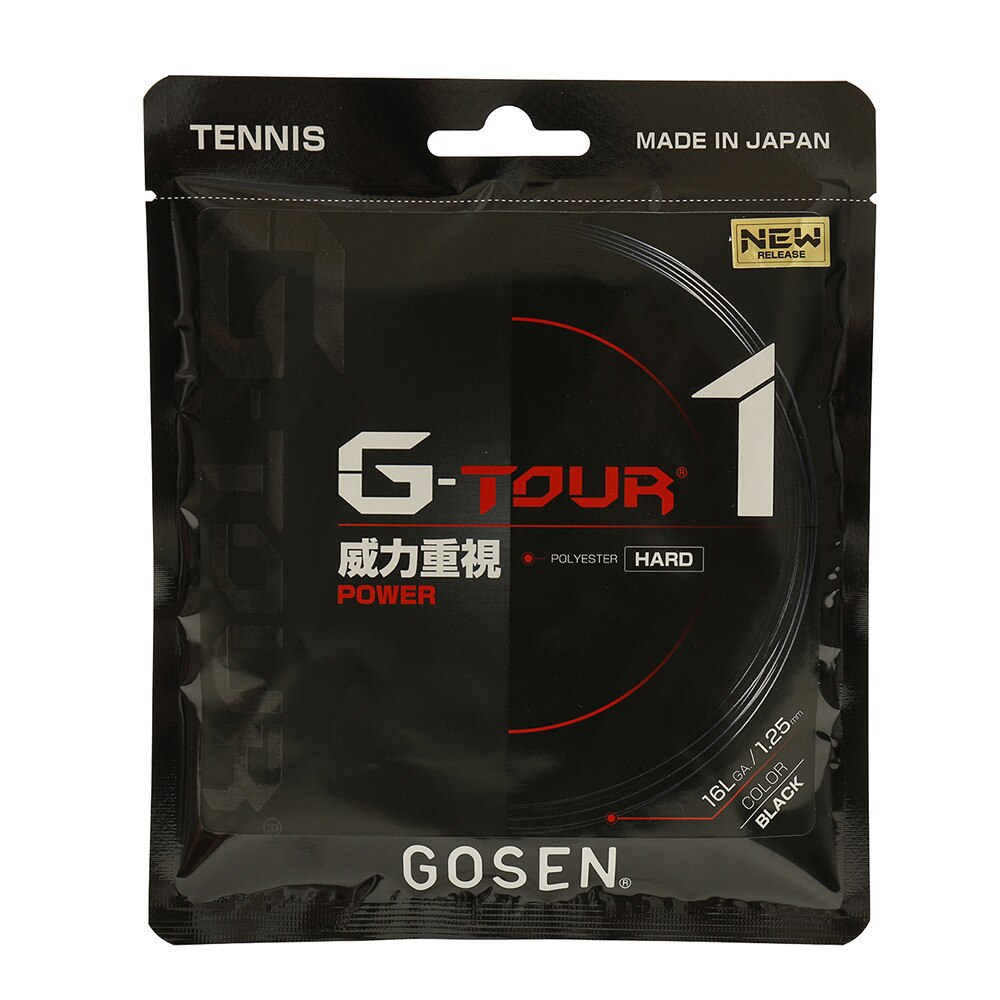 ゴーセン（GOSEN）（メンズ、レディース、キッズ）硬式テニスストリング G-TOUR 16L BK TSGT11BK  スポーツ用品はスーパースポーツゼビオ