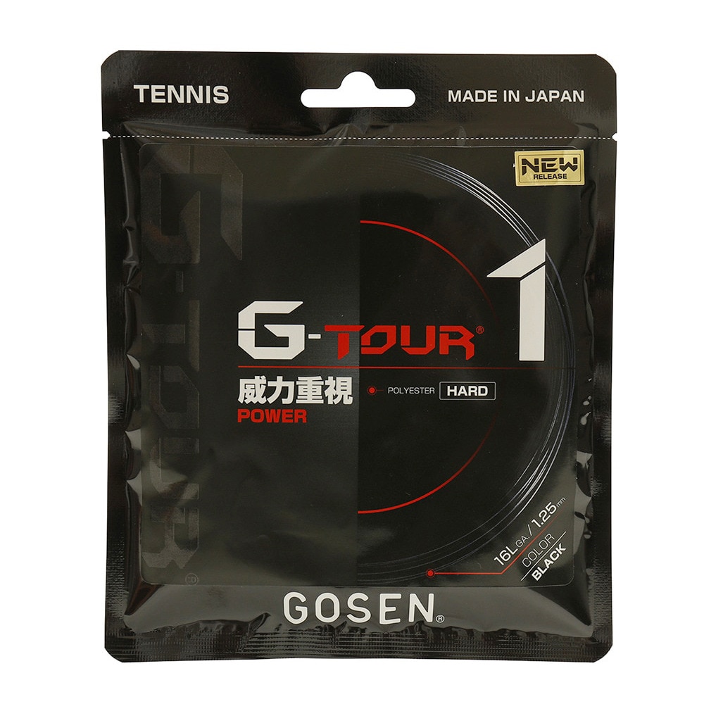 ゴーセン（GOSEN）（メンズ、レディース、キッズ）硬式テニスストリング G-TOUR 1 16L BK TSGT11BK