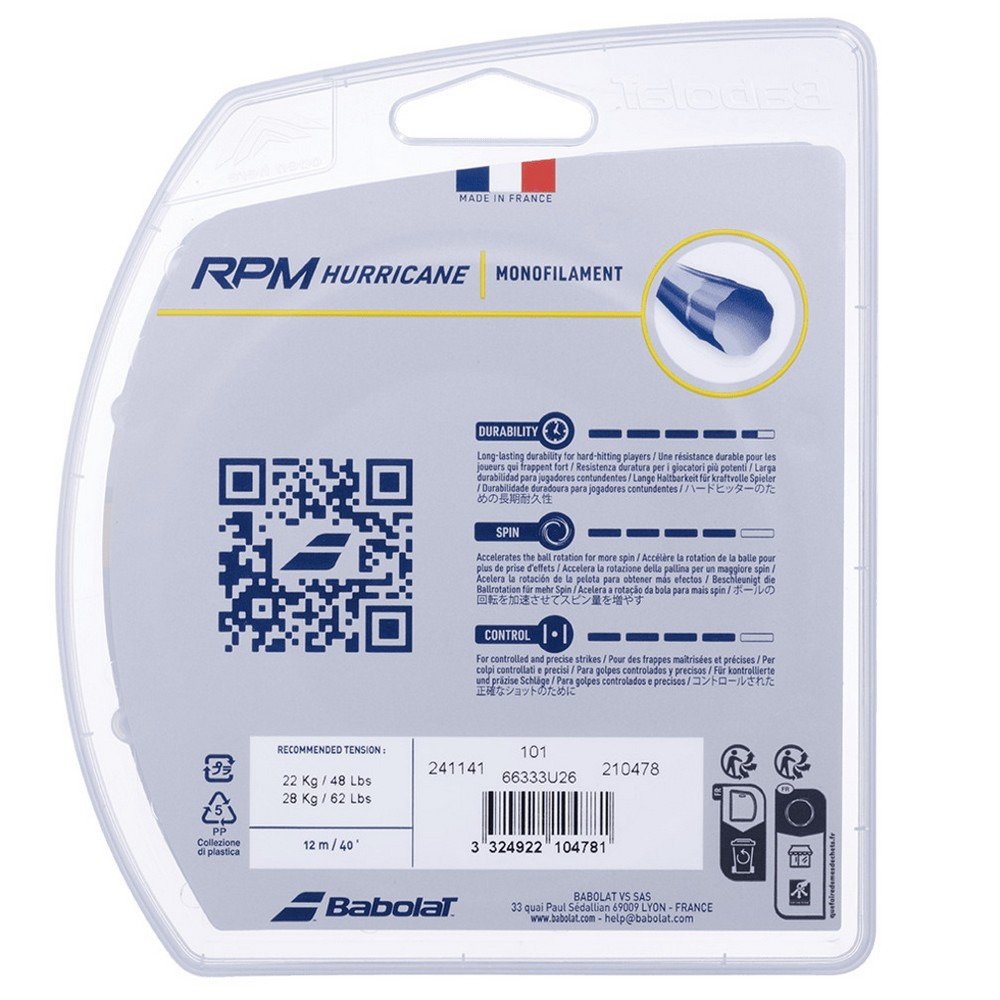 バボラ（BABOLAT）（メンズ、レディース）硬式テニスストリング RPM