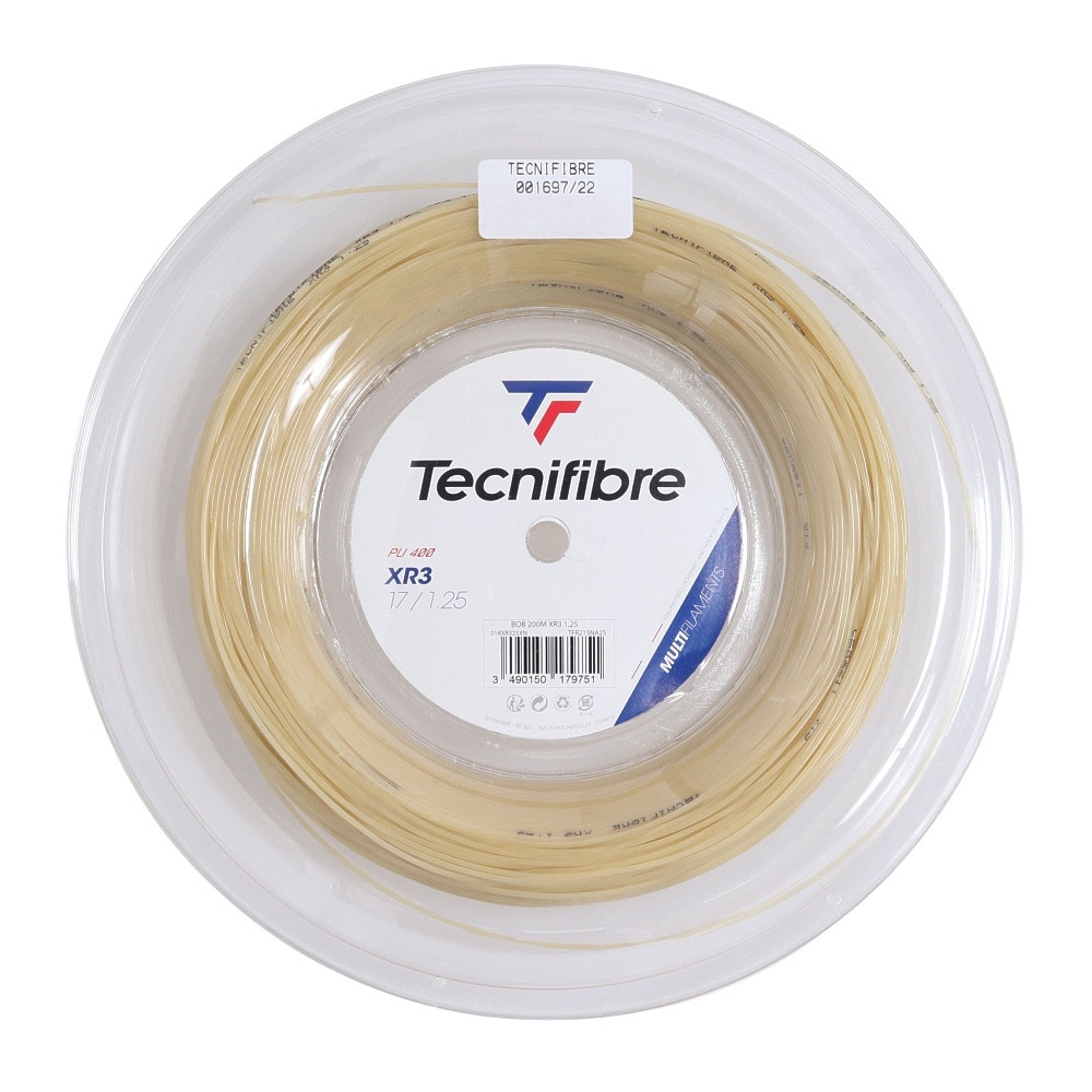 テクニファイバー（Technifibre）（メンズ、レディース）硬式テニスストリング ロール XR3 1.25 ナチュラル TFSR202-NAT-125