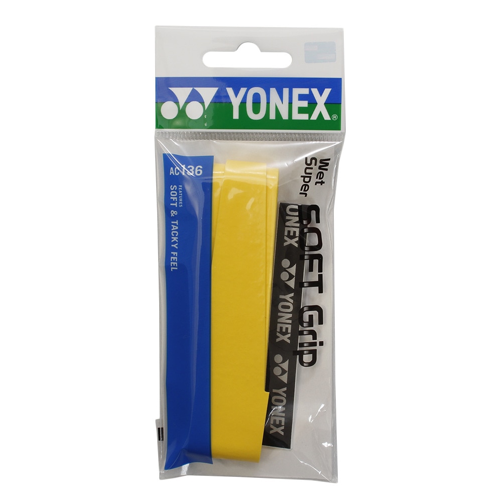 ヨネックス（YONEX）（メンズ、レディース、キッズ）テニスグリップテープ ウェットスーパーソフトグリップ 1本入 AC136-004