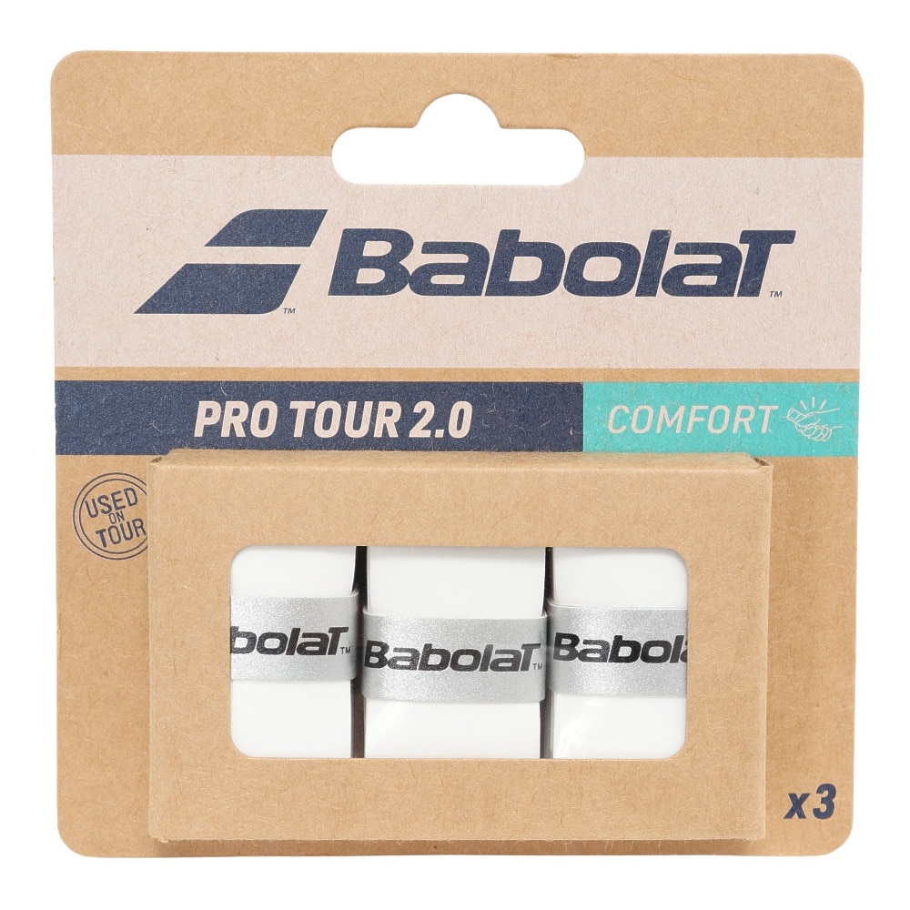 バボラ（BABOLAT）（メンズ、レディース、キッズ）テニスグリップテープ 3本入り PRO TOUR 2.0 X3 653053