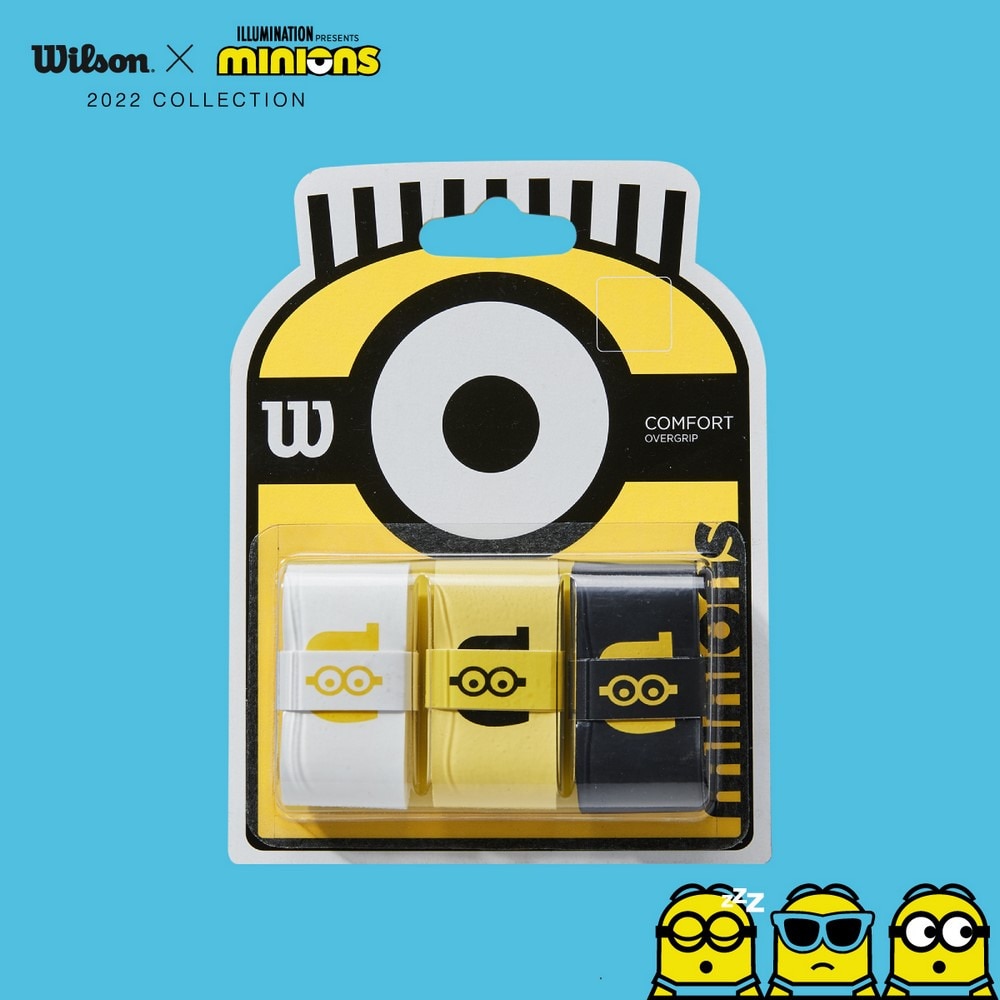 ウイルソン（Wilson）（メンズ、レディース）テニスグリップテープ 3本入り MINIONS OVERGRIP 3PK WR8408401001