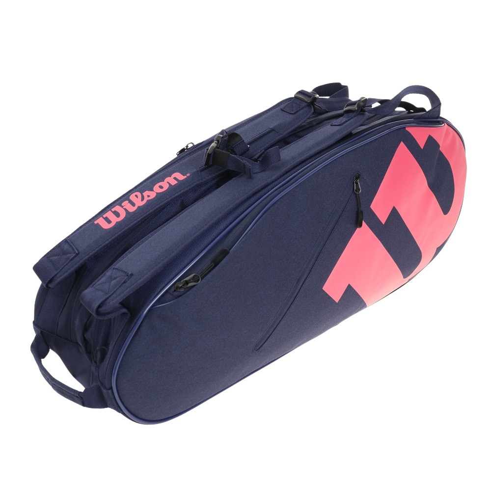 ウイルソン（Wilson）（メンズ、レディース、キッズ）テニス ラケットバッグ TEAMJ 6PK RACKET BAG NVY/PNK WR8021603001 (6本収納可)