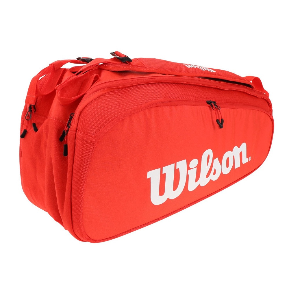 ウイルソン（Wilson）（メンズ、レディース、キッズ）テニス ラケットバッグ SUPER TOUR 9PK RED WR8010501001 9本収納可
