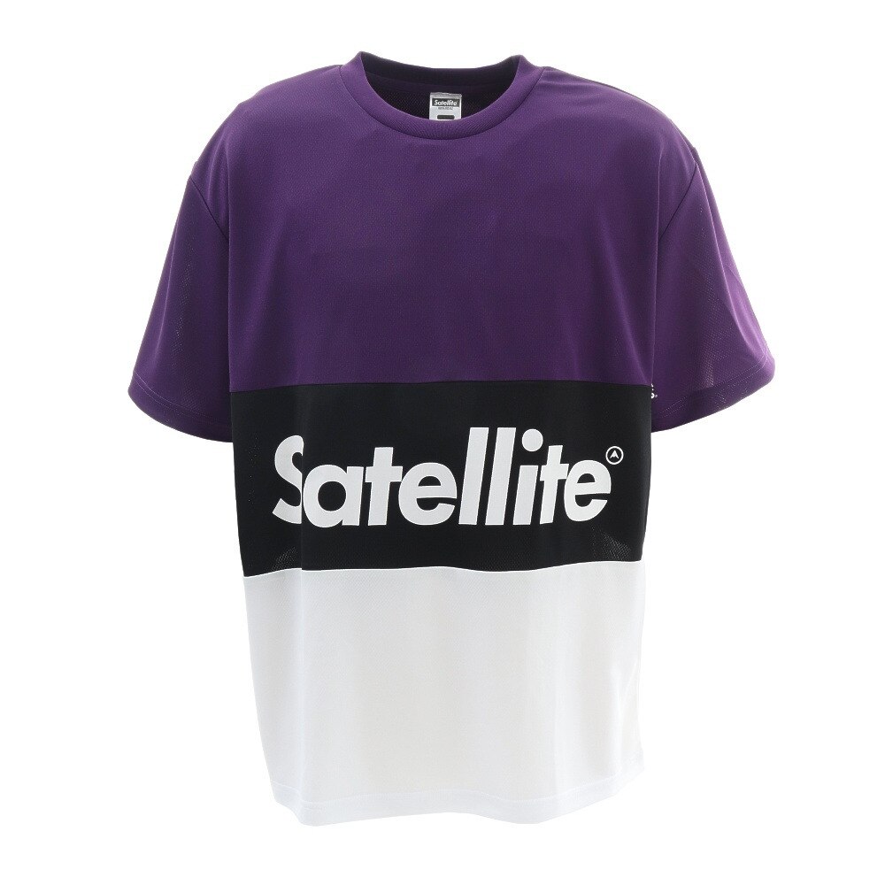 サテライト（Satellite）（メンズ）3TONE DRY 半袖Tシャツ STS3D PURPLE/BLACK/WHITE