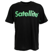 サテライト（Satellite）（メンズ）バドミントン ウェア Tシャツ 半袖 ドライ ロゴ STSDT BLACK/LIME