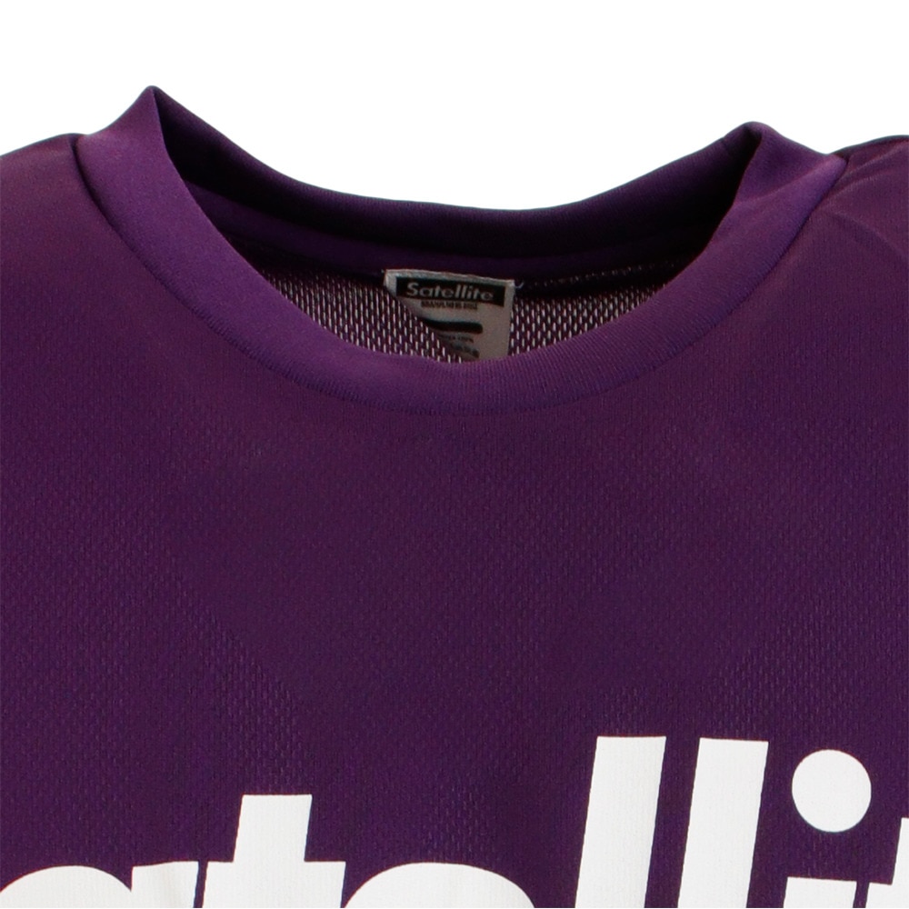 サテライト（Satellite）（メンズ）バドミントン ウェア Tシャツ 半袖 ドライ ロゴ STSDT PURPLE/WHITE★★★