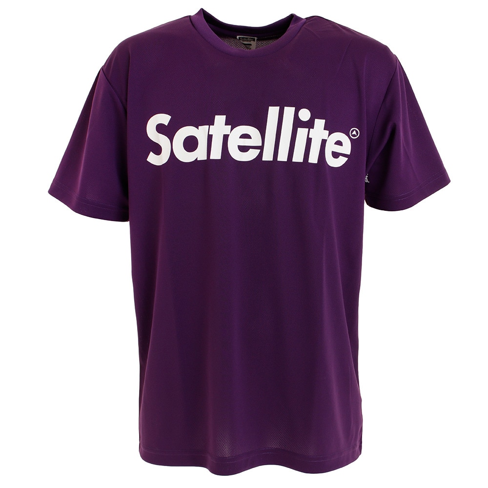 サテライト（Satellite）（メンズ）バドミントン ウェア Tシャツ 半袖 ドライ ロゴ STSDT PURPLE/WHITE