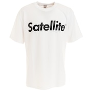 サテライト（Satellite）（メンズ）バドミントン ウェア Tシャツ 半袖 ドライ ロゴ STSDT WHITE/BLACK