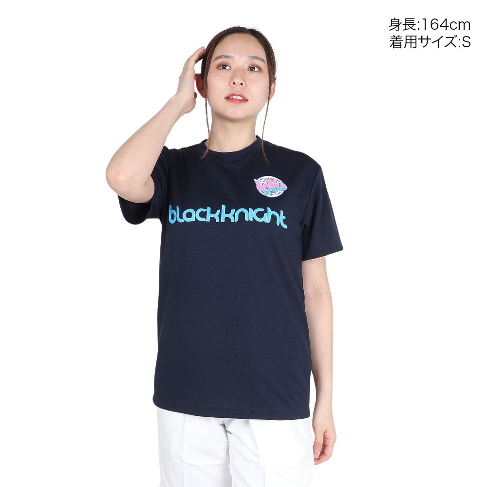 ブラックナイト（blackknight）（メンズ、レディース）バドミントンウェア ドライTシャツ T-4102U-NVY