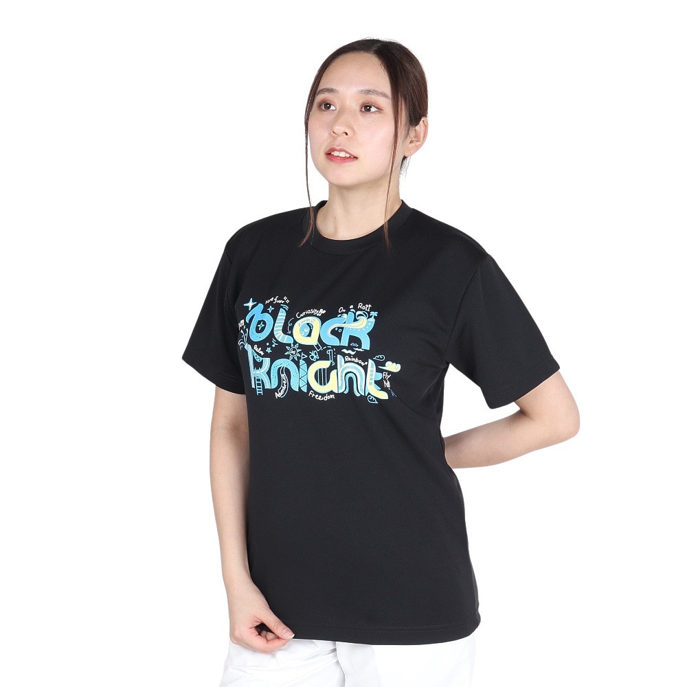 ブラックナイト（blackknight）（メンズ、レディース）バドミントンウェア ドライTシャツ T-4103U-BLA