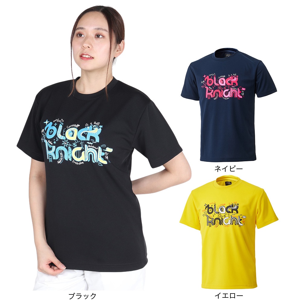 ブラックナイト（blackknight）（メンズ、レディース）バドミントンウェア ドライTシャツ T-4103U-CYEL