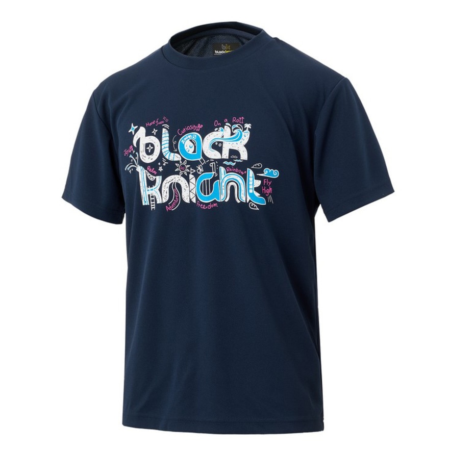ブラックナイト（blackknight）（メンズ、レディース）バドミントンウェア ドライTシャツ T-4103U-NVYWHT