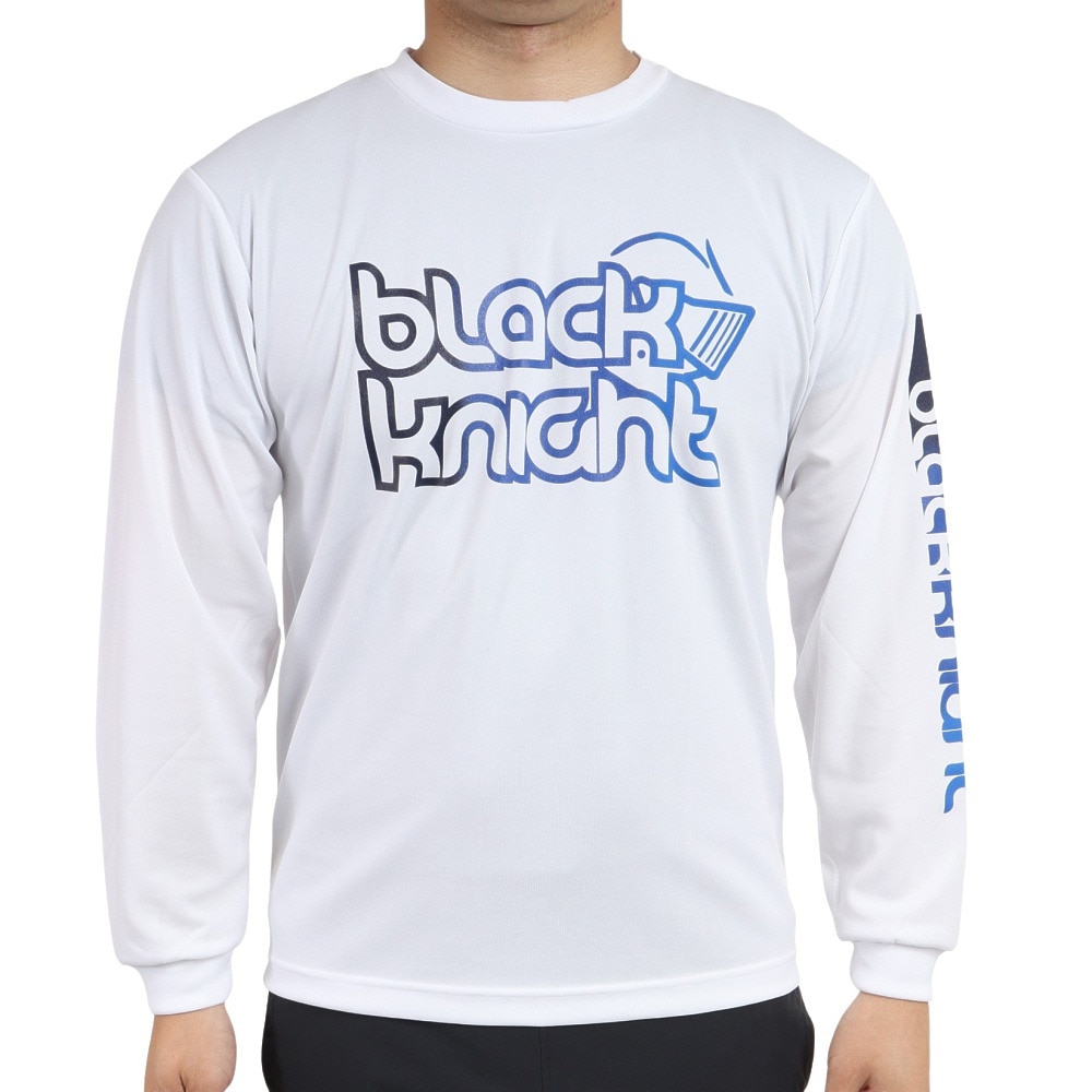 ブラックナイト（blackknight）（メンズ、レディース）バドミントンウェア ドライロングTシャツ T-2242-WHT